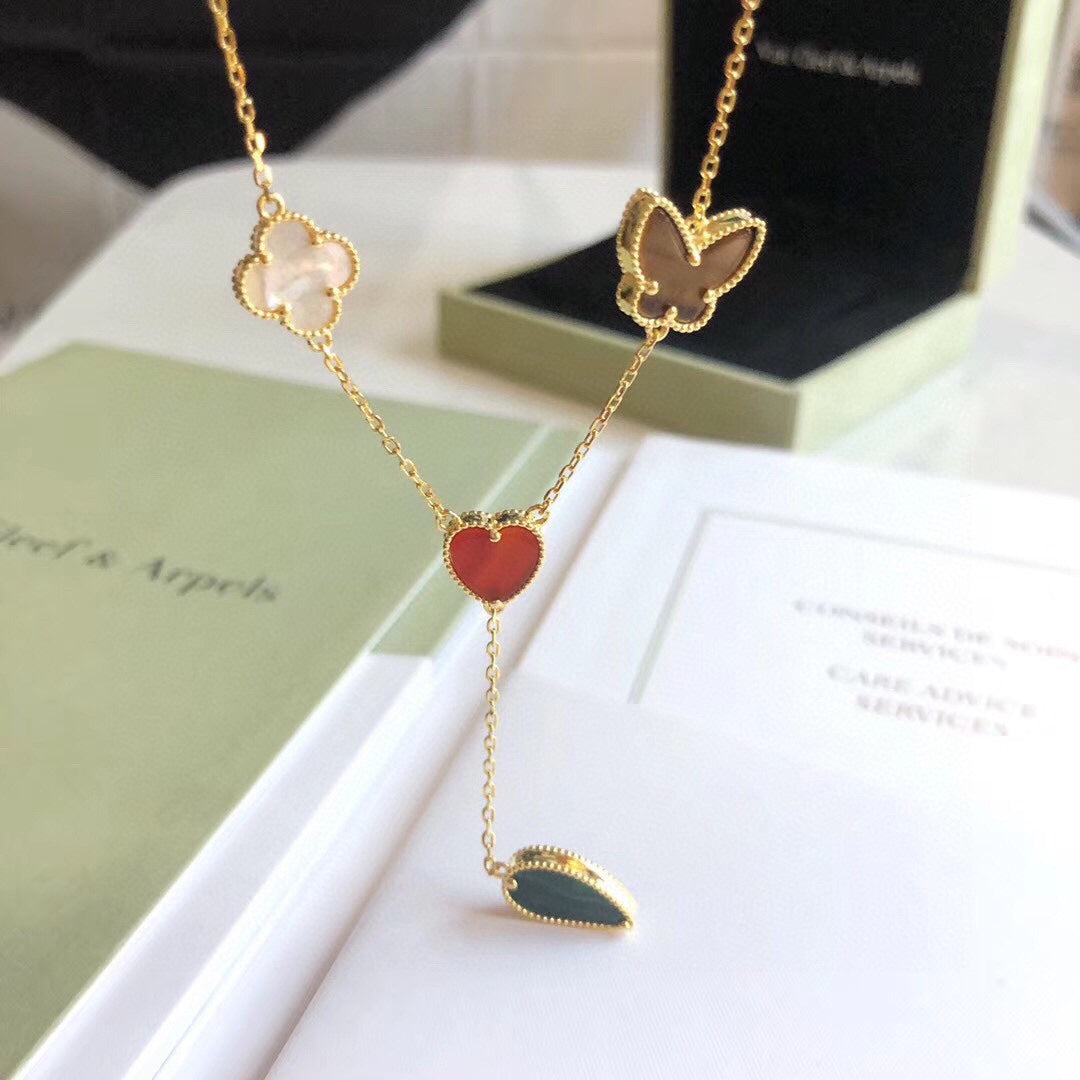 ¡®Veyra Jewelry¡¯LUCKY SPRING 4 MOTIFS ROSE GOLD NECKLACE