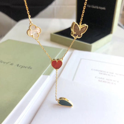 ¡®Veyra Jewelry¡¯LUCKY SPRING 4 MOTIFS ROSE GOLD NECKLACE