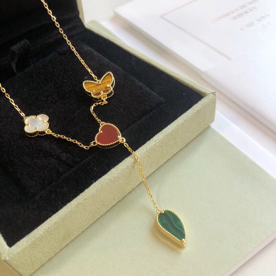 ¡®Veyra Jewelry¡¯LUCKY SPRING 4 MOTIFS ROSE GOLD NECKLACE