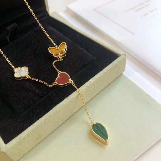 ¡®Veyra Jewelry¡¯LUCKY SPRING 4 MOTIFS ROSE GOLD NECKLACE