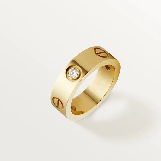 ¡®Veyra Jewelry¡¯LOVE RING 5.5MM 3 DIAMONDS PINK GOLD