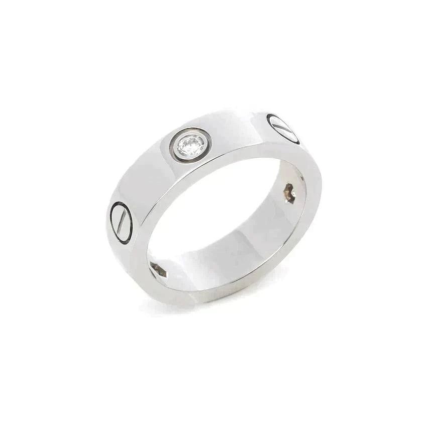 ¡®Veyra Jewelry¡¯LOVE RING 5.5MM 3 DIAMONDS SILVER